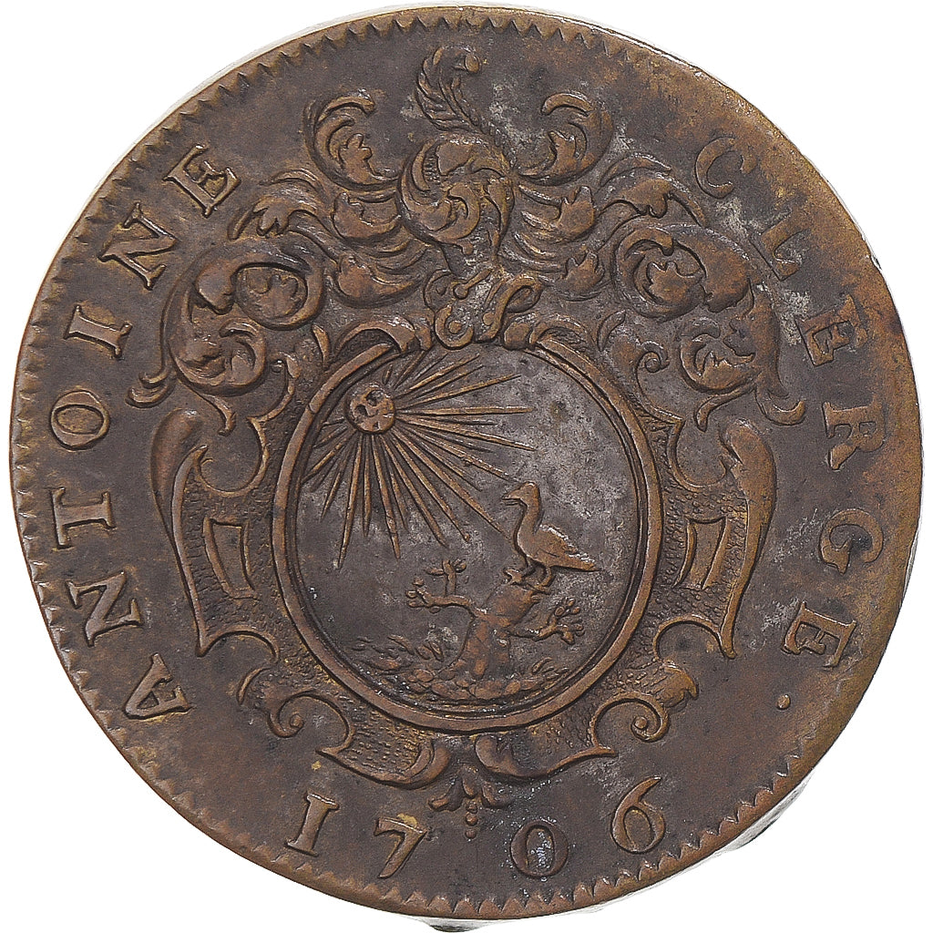 Frankrijk, Token, Antoine Clergé, 1706, FR+, Tin, Feuardent:5442