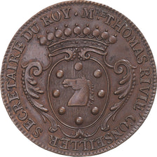 France, Token, Auvergne, Thomas Rivié, 1706, AU(55-58), Copper