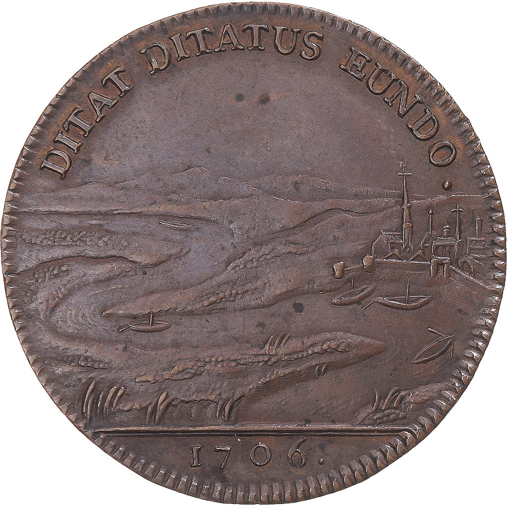 France, Token, Auvergne, Thomas Rivié, 1706, AU(55-58), Copper