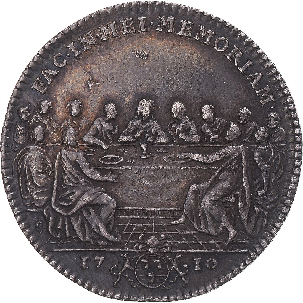 France, Token, Louis XIV, Église Sainte-Madeleine, 1710, EF(40-45), Silver