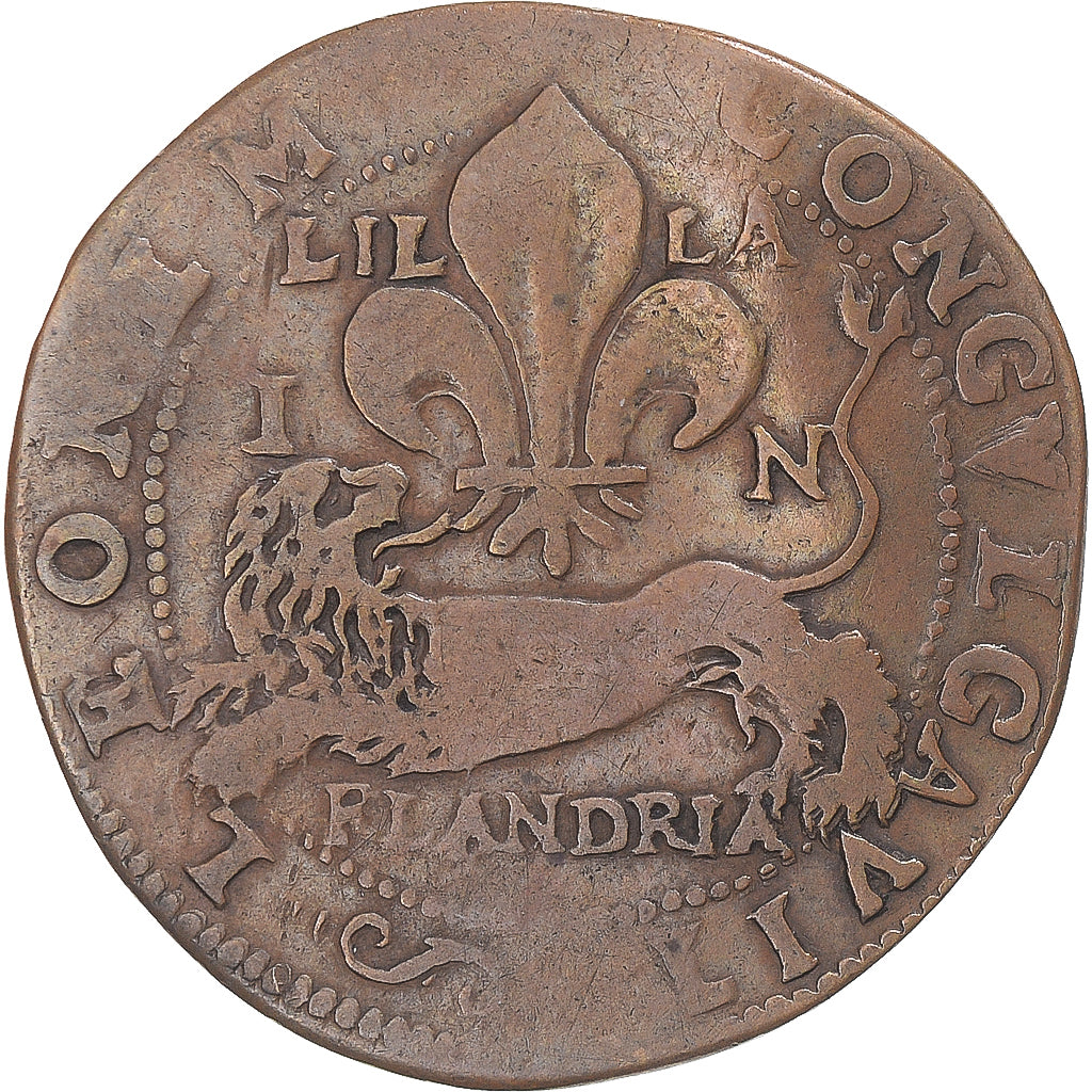 Frankreich, betaalpenning, Philippe VI, Lille en Flandres, S+, Kupfer