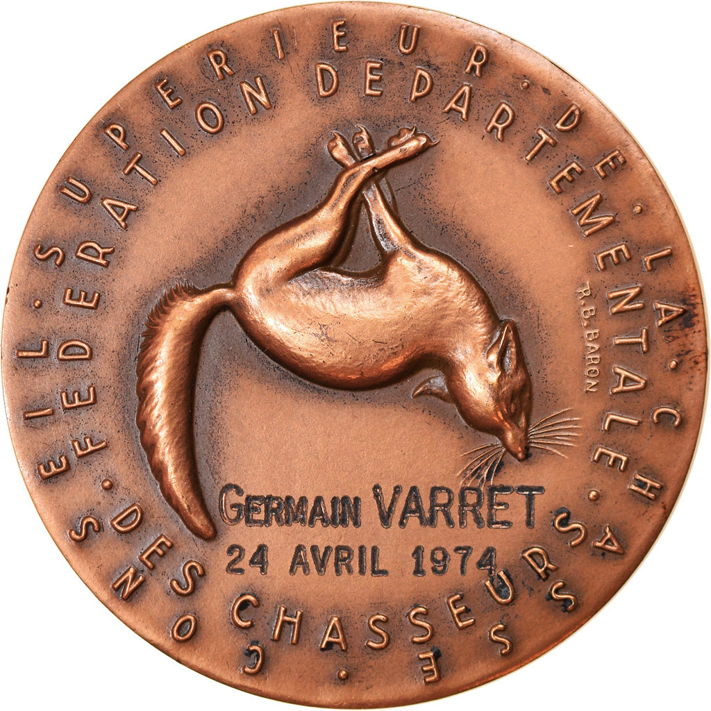 France, Medal, Animaux, Conseil Supérieur de la Chasse, Fédération des