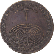 France, Token, Touraine, Claude Cotereau, maire de Tours, 1591, EF(40-45)