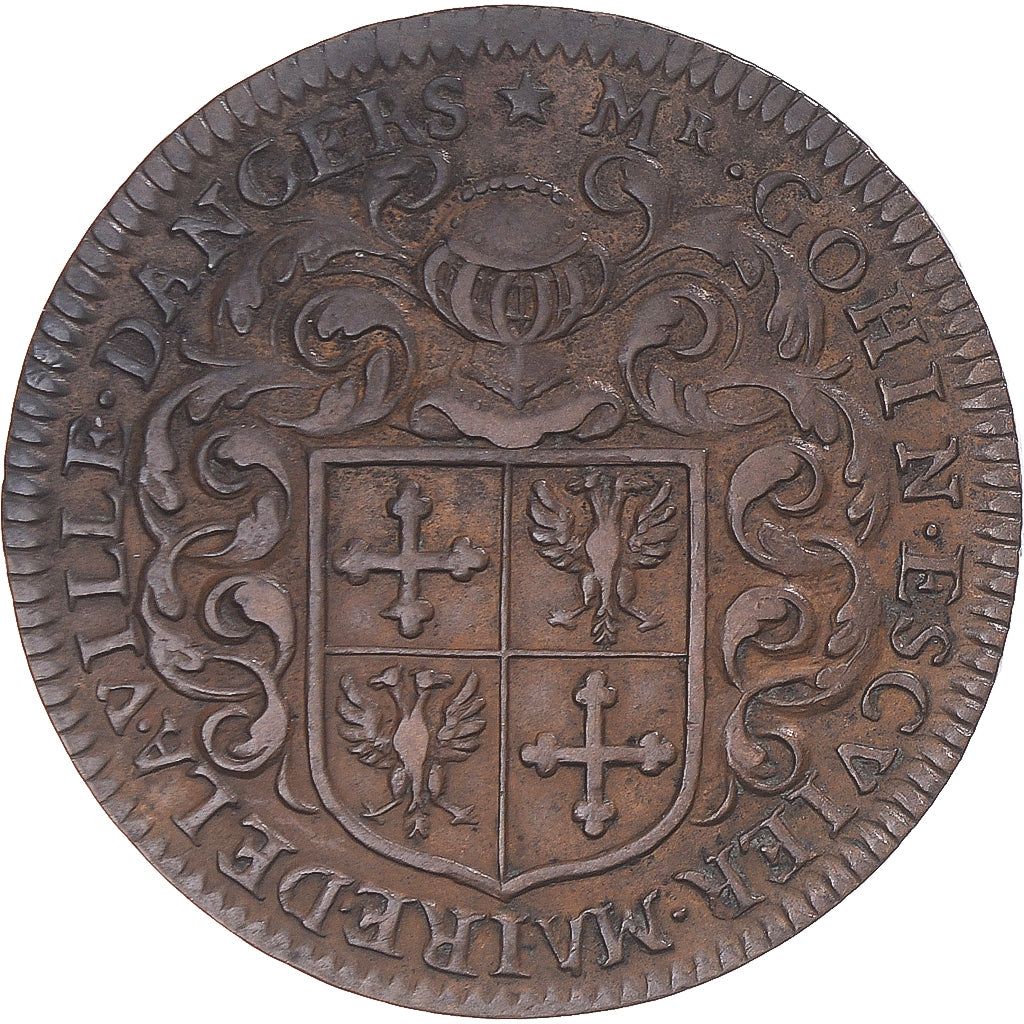 France, Token, Anjou, Michel Gohin, maire d’Angers, 1655, EF(40-45), Copper