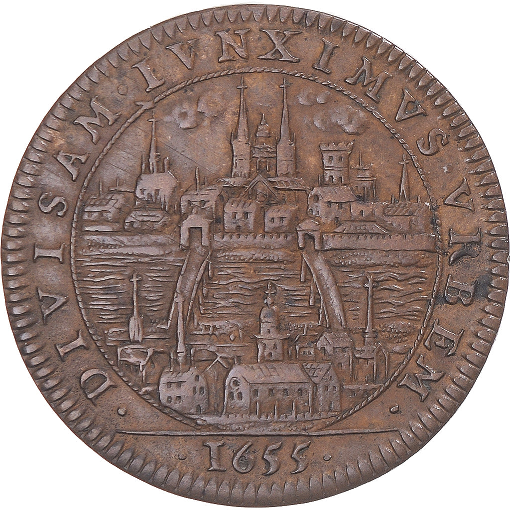 France, Token, Anjou, Michel Gohin, maire d’Angers, 1655, EF(40-45), Copper
