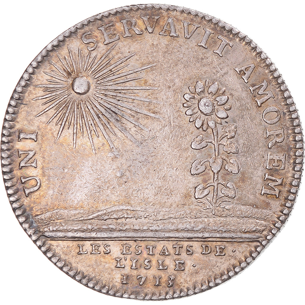Francia, ficha, Louis XIV, États de Lille, 1713, BB, Argento, Feuardent:7234