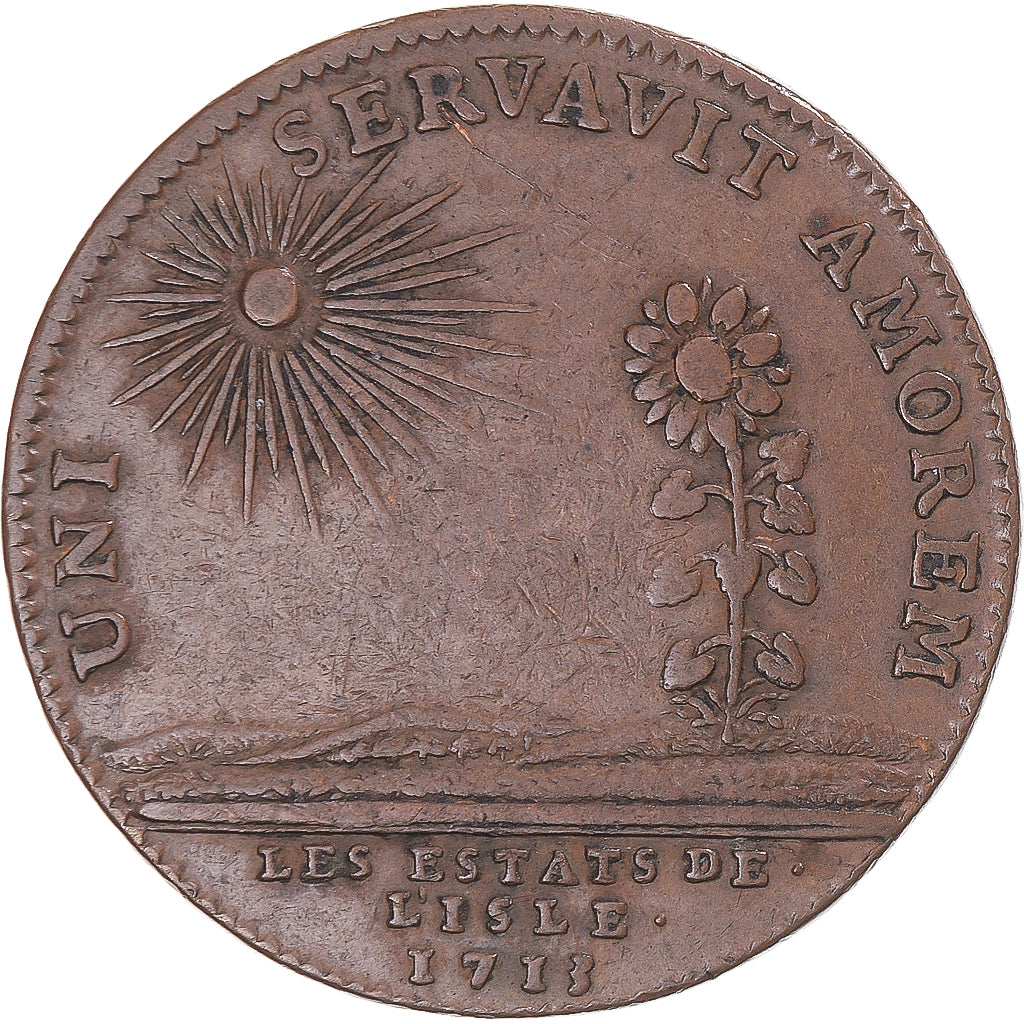 France, Token, Louis XIV, États de Lille, 1713, VF(30-35), Copper
