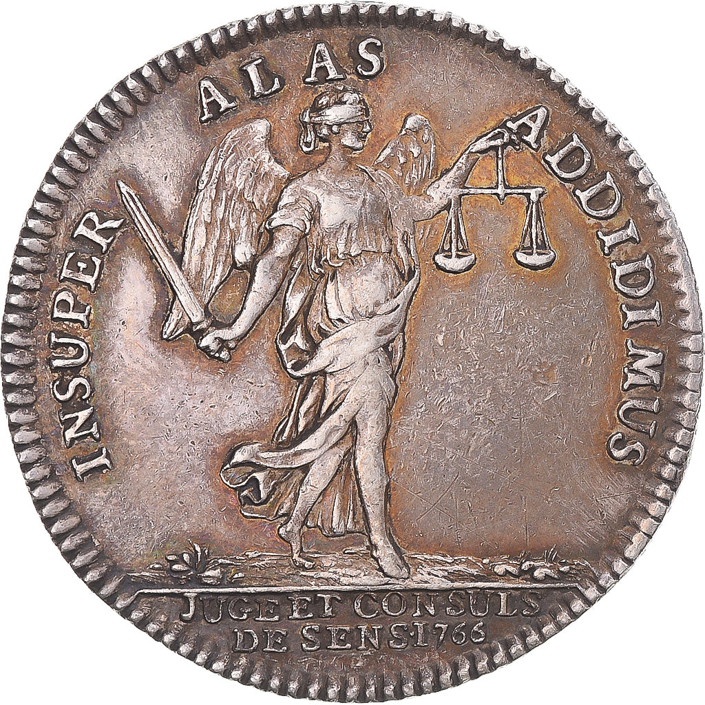 France, Token, Louis XVI, Juges et Consuls de Sens, 1780, EF(40-45), Silver