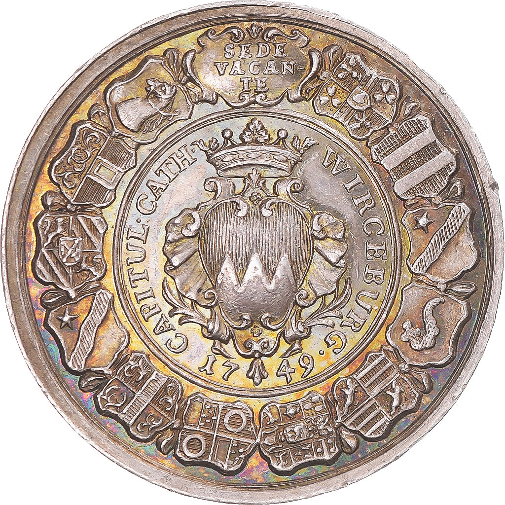 Monnaie, Etats allemands, WURZBURG, Sede Vacante, 1/2 Thaler, 1749, Würzburg