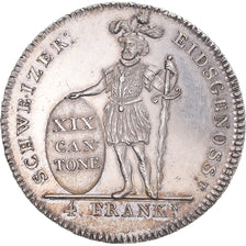 Münze, SWISS CANTONS, APPENZELL, 4 Franken, 1812, VZ, Silber, KM:9