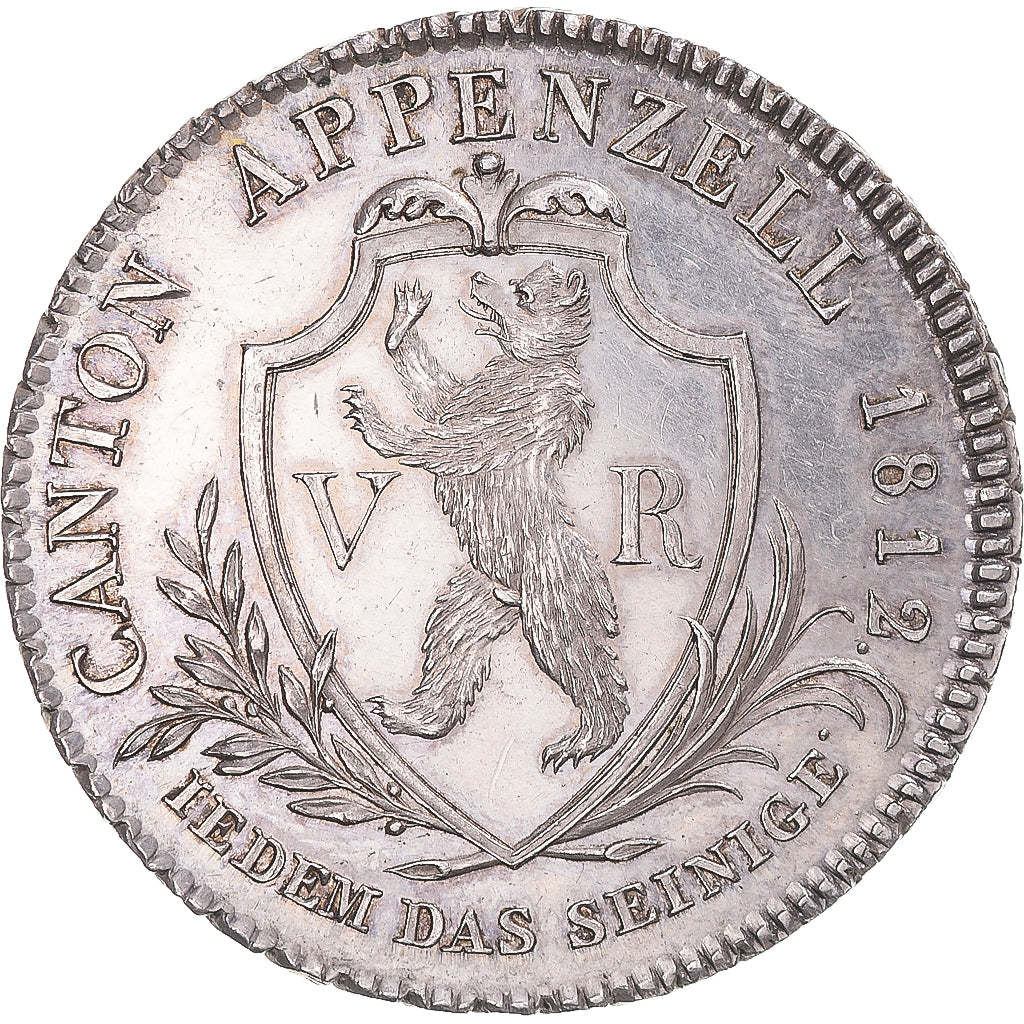 Münze, SWISS CANTONS, APPENZELL, 4 Franken, 1812, VZ, Silber, KM:9