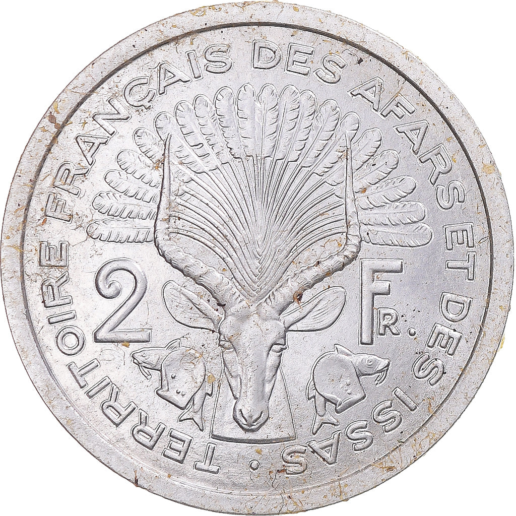 Coin, FRENCH AFARS & ISSAS, 2 Francs, 1968, Paris, ESSAI, MS(63), Aluminum