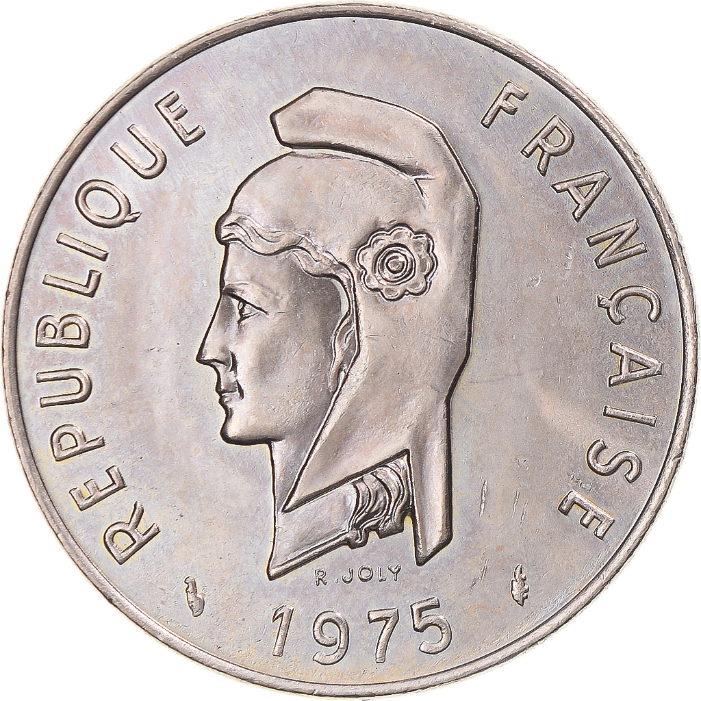 Coin, FRENCH AFARS & ISSAS, 100 Francs, 1975, Paris, MS(63), Copper-nickel
