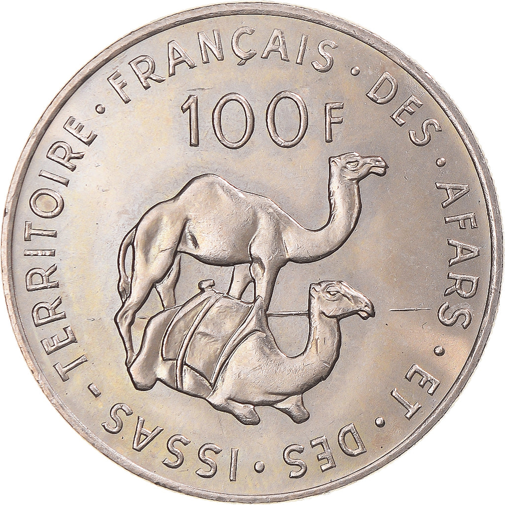 Coin, FRENCH AFARS & ISSAS, 100 Francs, 1975, Paris, MS(63), Copper-nickel
