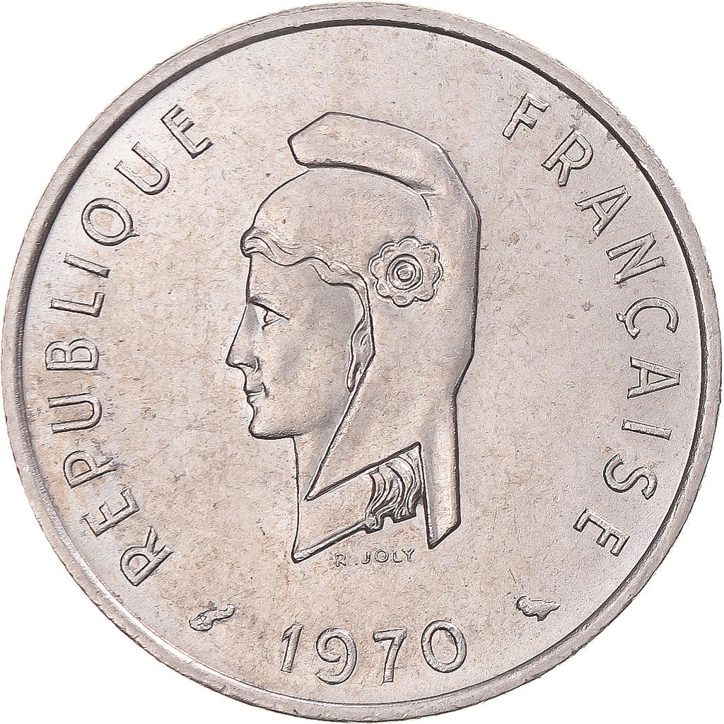 Coin, FRENCH AFARS & ISSAS, 50 Francs, 1970, Paris, MS(60-62), Copper-nickel