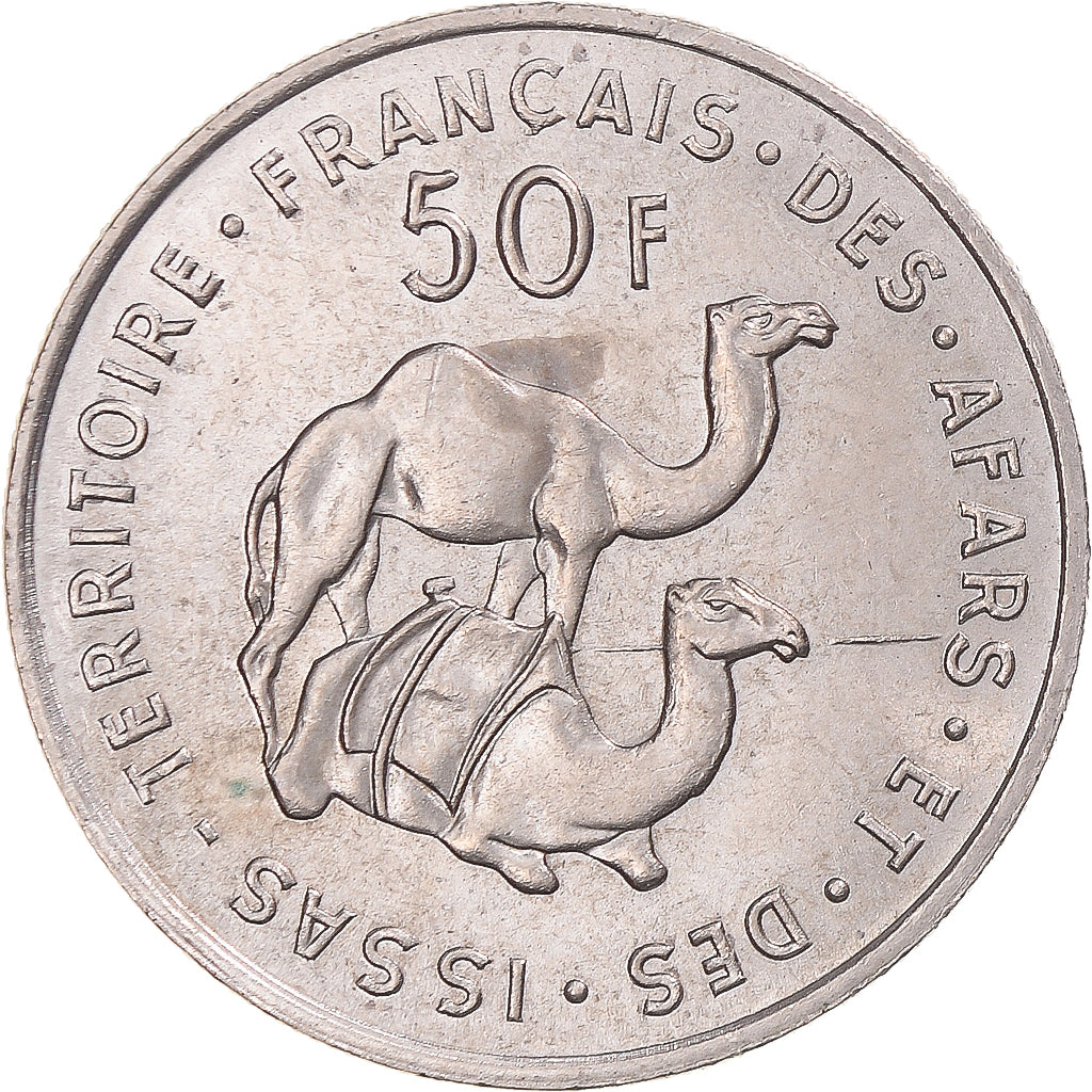 Coin, FRENCH AFARS & ISSAS, 50 Francs, 1970, Paris, MS(60-62), Copper-nickel