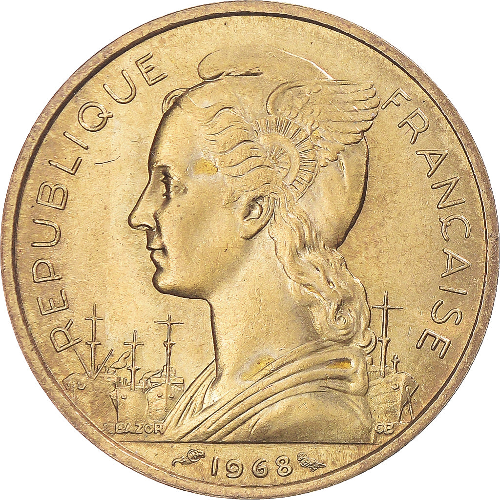 Moneta, AFARS E ISSAS FRANCESI, 20 Francs, 1968, Paris, SPL, Alluminio-bronzo