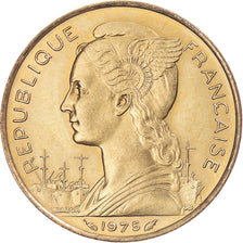 Coin, FRENCH AFARS & ISSAS, 20 Francs, 1975, Paris, MS(63), Aluminum-Bronze