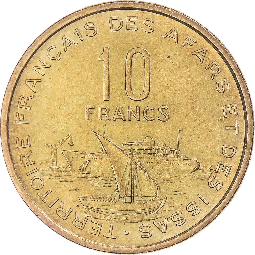 Coin, FRENCH AFARS & ISSAS, 10 Francs, 1970, Paris, MS(63), Aluminum-Bronze