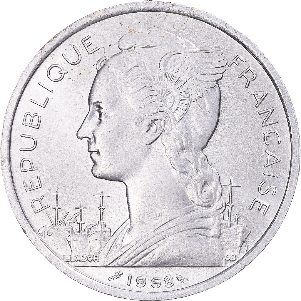 Monnaie, Territoire français des Afars et des Issas, 5 Francs, 1968, Paris