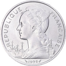 Coin, FRENCH AFARS & ISSAS, 5 Francs, 1975, Paris, MS(64), Aluminum, KM:14