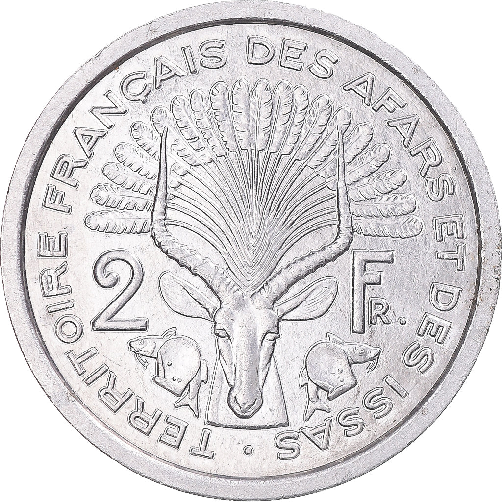Coin, FRENCH AFARS & ISSAS, 2 Francs, 1968, Paris, MS(60-62), Aluminum, KM:13