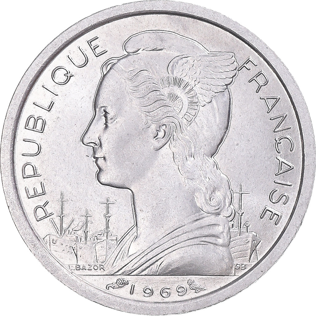 Coin, FRENCH AFARS & ISSAS, Franc, 1969, Paris, MS(60-62), Aluminum, KM:16