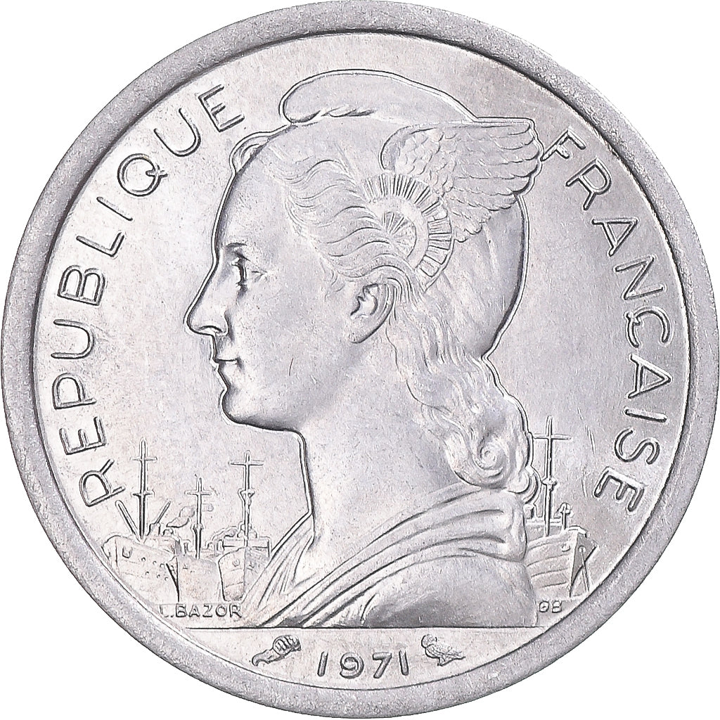 Coin, FRENCH AFARS & ISSAS, Franc, 1971, Paris, MS(63), Aluminum, KM:16
