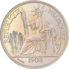 FRENCH INDO-CHINA, Piastre, 1903, Paris, Silver, AU(55-58)