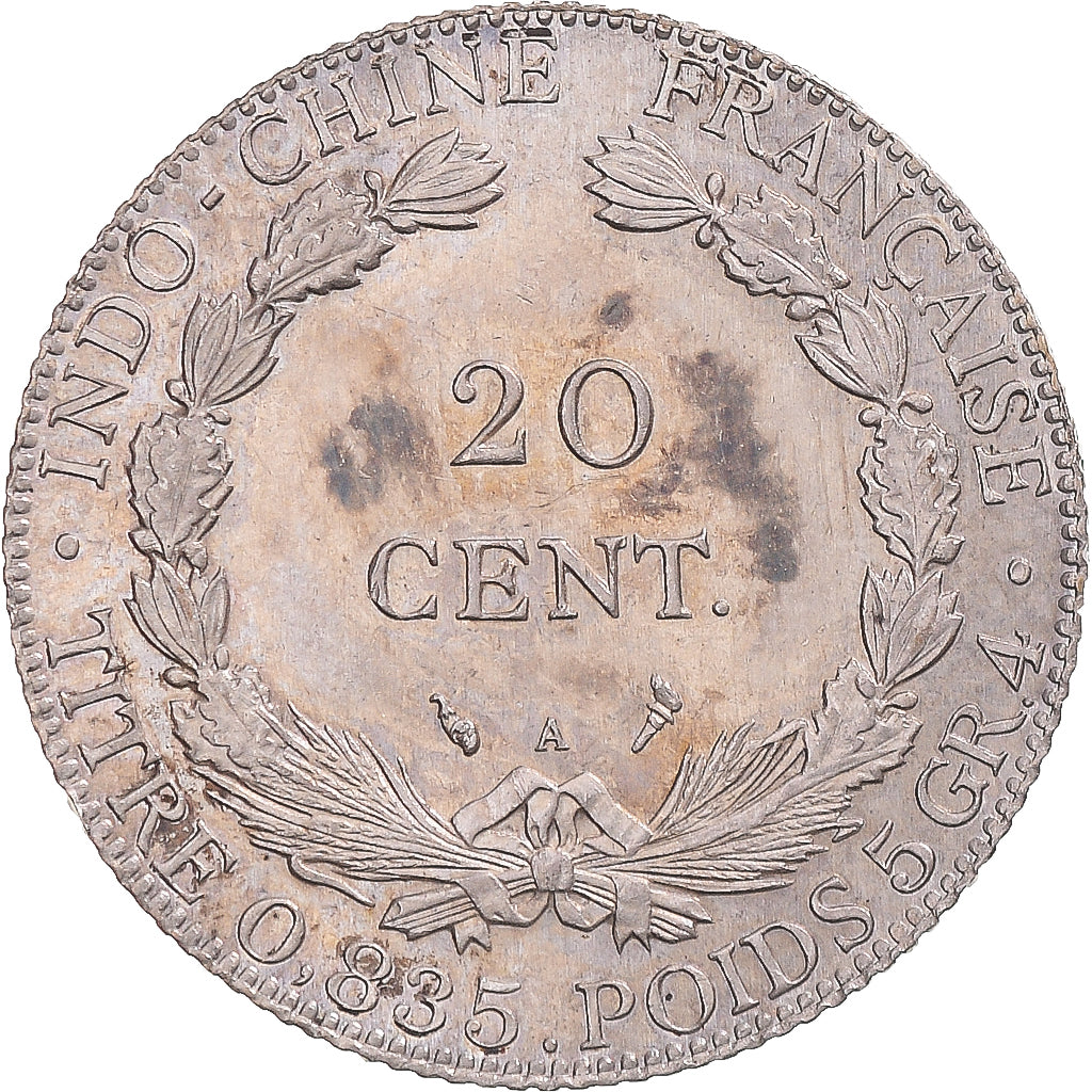 Coin, FRENCH INDO-CHINA, 20 Cents, 1902, Paris, MS(63), Silver, KM:10