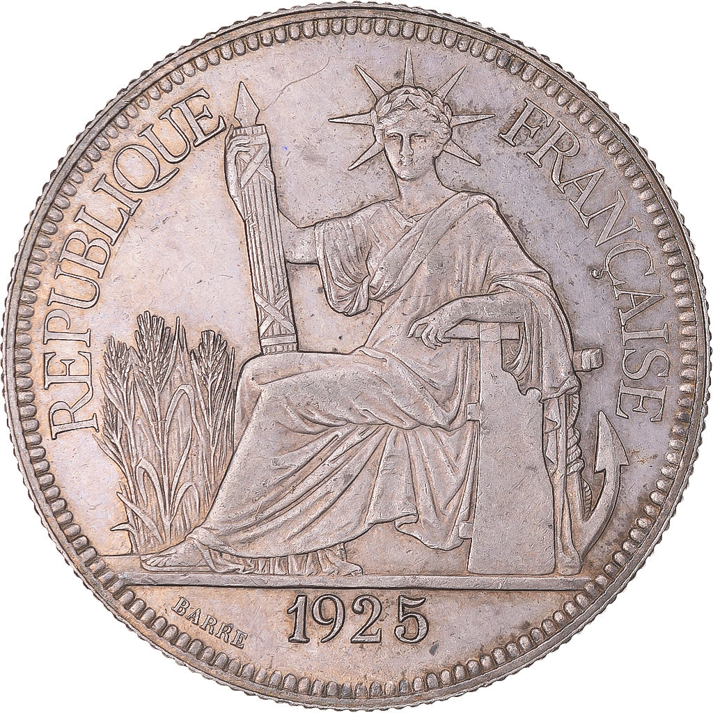 Coin, FRENCH INDO-CHINA, Piastre, 1925, Paris, AU(55-58), Silver, KM:5a.1