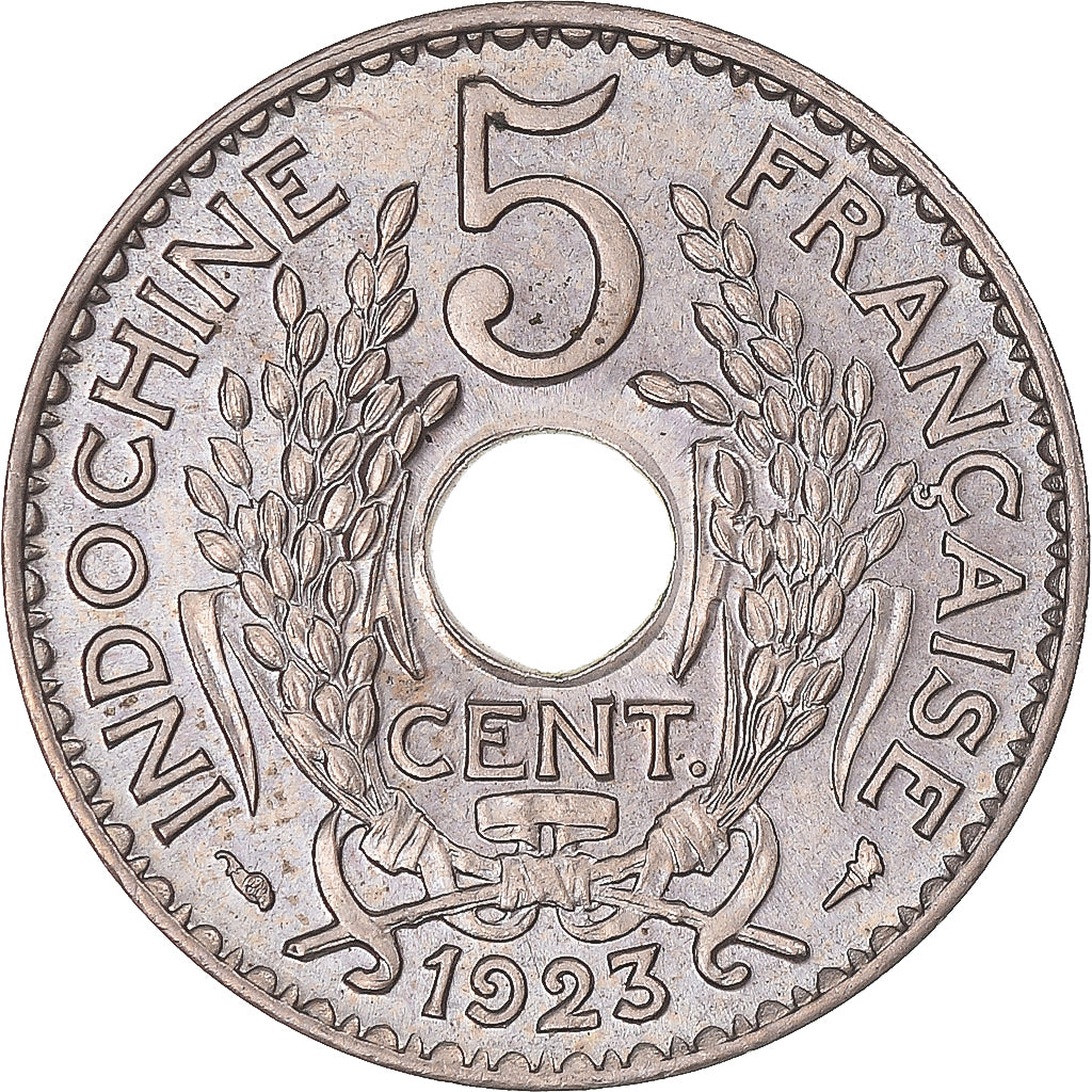 Coin, FRENCH INDO-CHINA, 5 Cents, 1923, Paris, MS(63), Copper-nickel, KM:18