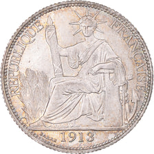 Munten, FRANS INDO-CHINA, 20 Cents, 1913, Paris, PR, Zilver, KM:10