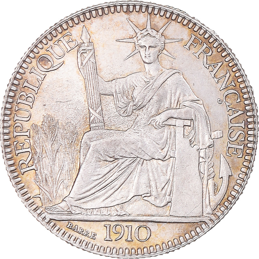 Coin, FRENCH INDO-CHINA, 10 Cents, 1910, Paris, AU(50-53), Silver, KM:9