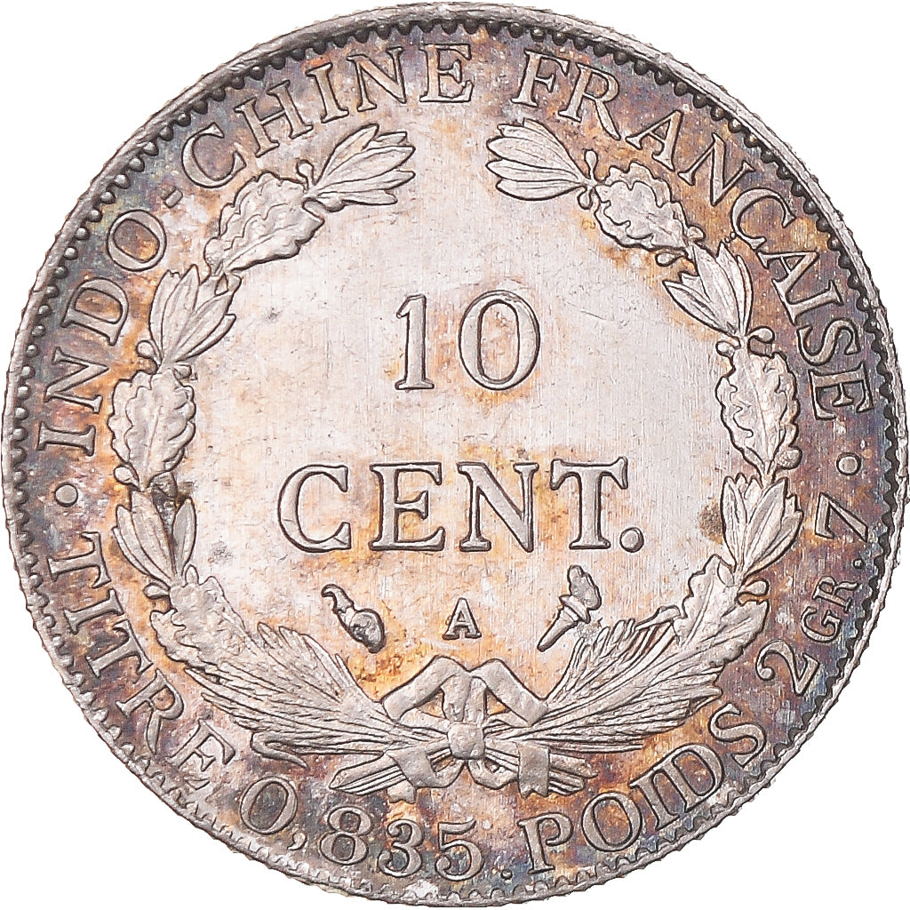 Coin, FRENCH INDO-CHINA, 10 Cents, 1910, Paris, AU(50-53), Silver, KM:9