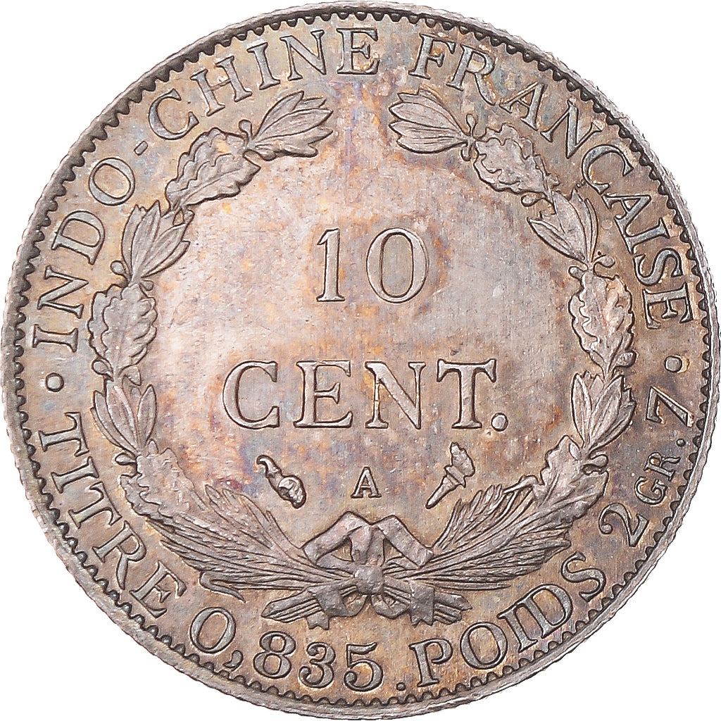 Coin, FRENCH INDO-CHINA, 10 Cents, 1913, Paris, AU(55-58), Silver, KM:9