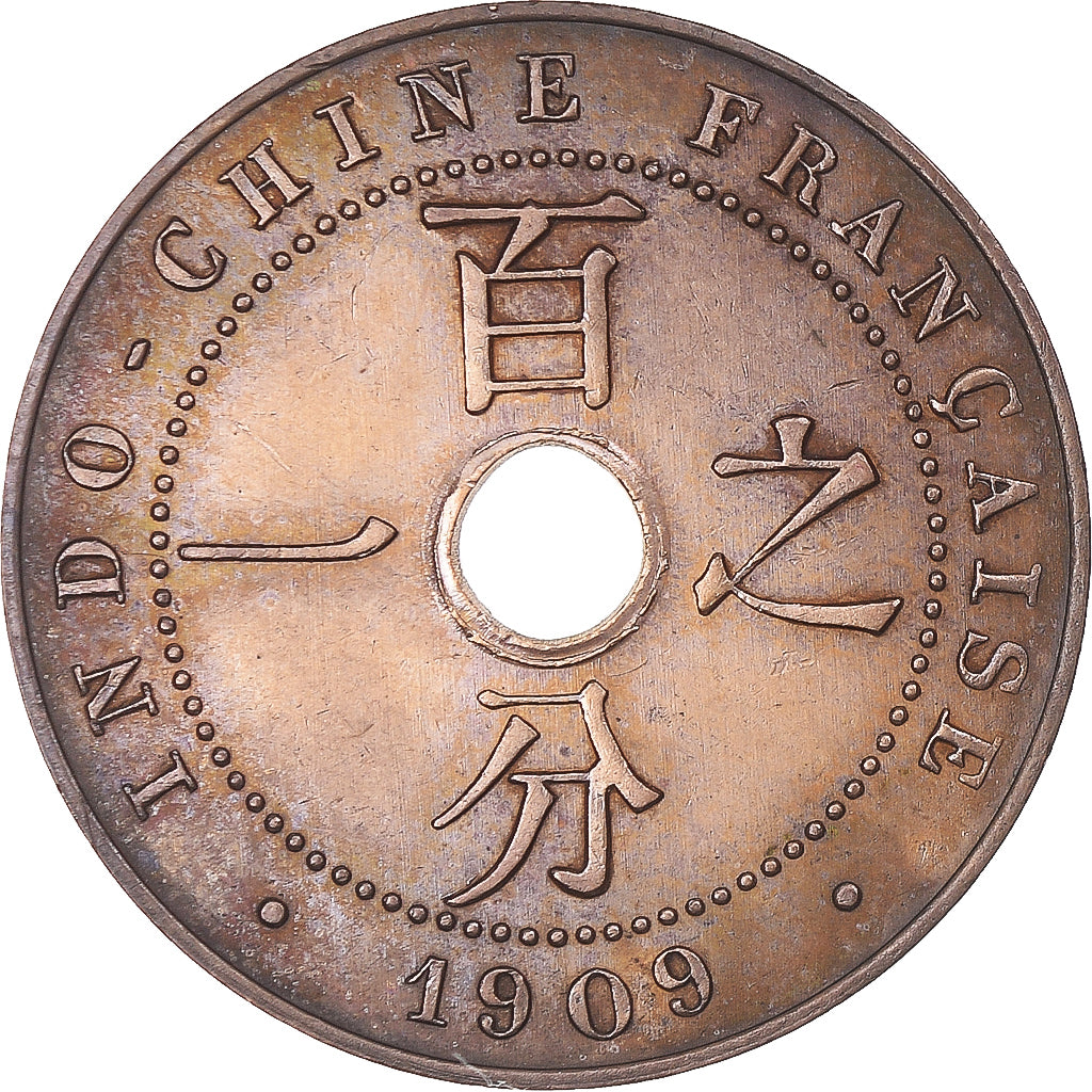Munten, FRANS INDO-CHINA, Cent, 1909, Paris, PR, Bronzen, KM:12.1