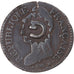 Coin, Guadeloupe, Dupré, 5 Centimes, Lille, Countermarked G, EF(40-45), Bronze