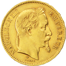 Francia, Napoleon III, Napoléon III, 20 Francs, 1867, Strasbourg, BB, Oro, K...