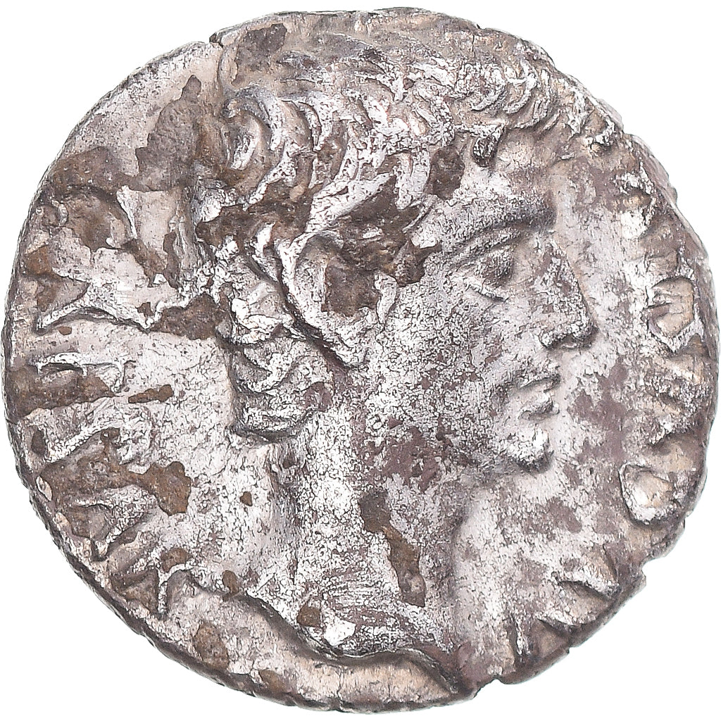 Moneda, Augustus, Denarius, 19 BC, Fourrée, BC+, Plata chapada en cobre, RIC:86