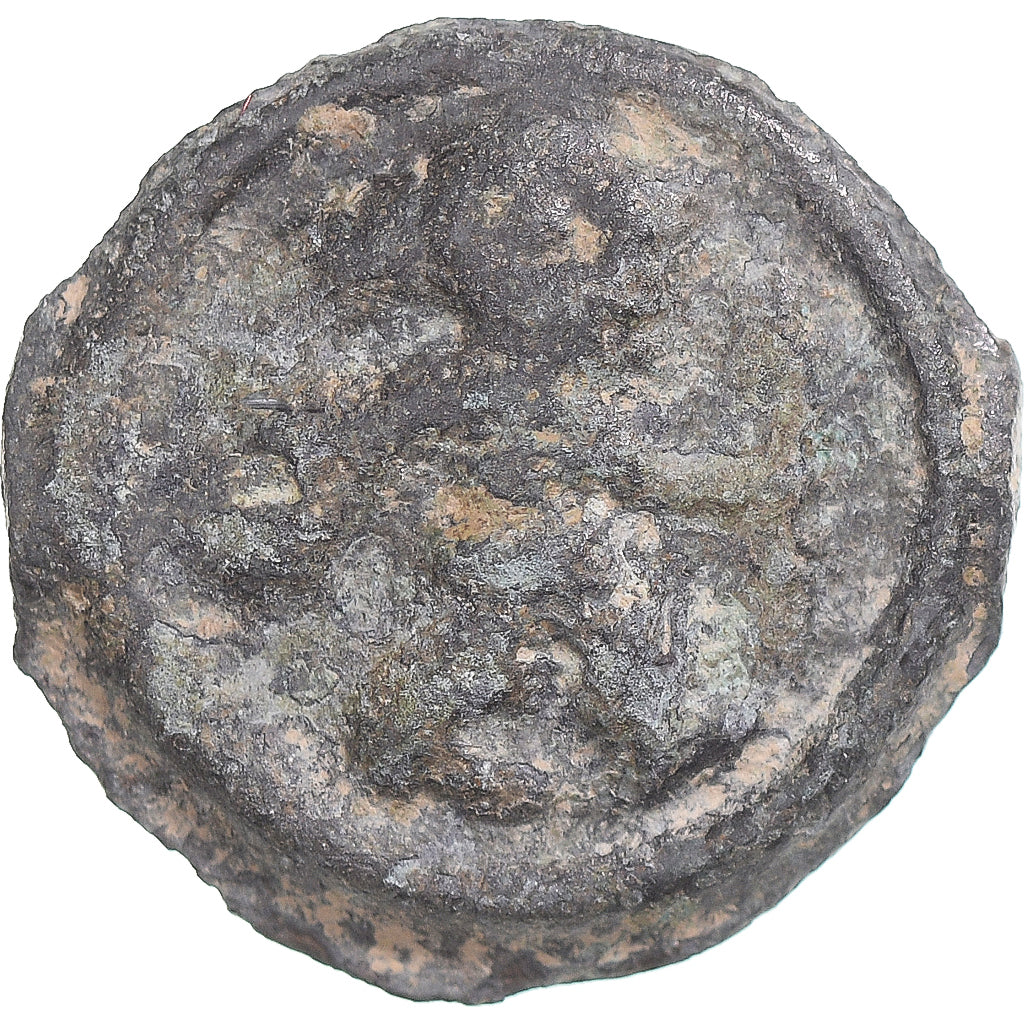 Moneta, Remi, Potin au guerrier courant, 90-50 BC, MB, Potin, Delestrée:155