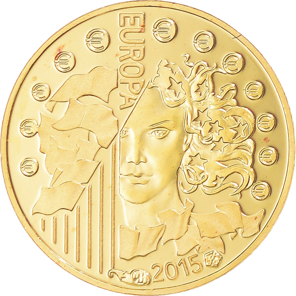 Frankrijk, 5 Euro, Europa, La Paix, 2015, Paris, BE, FDC, Goud, Gadoury:EU737