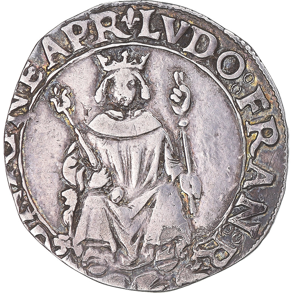 Coin, Italy, Louis XII, Carlin, Naples, VF(30-35), Silver, Duplessy:717