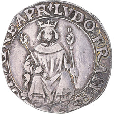 Coin, Italy, Louis XII, Carlin, Naples, VF(30-35), Silver, Duplessy:717