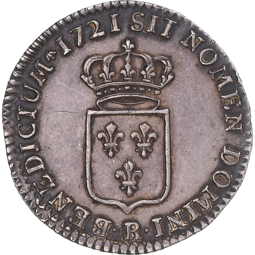 Coin, France, Louis XV, 1/6 Écu de France, 1721, Orléans, réformé