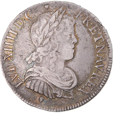 Monnaie, France, Louis XIV, 1/4 Écu à la mèche longue, 1647, Toulouse, TB+