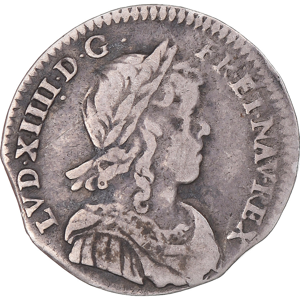 Coin, France, Louis XIV, 1/12 Ecu à la mèche longue, 1648, Bourges, VF(30-35)
