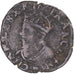 Moeda, França, Charles X, Double Tournois, 1590, Dijon, VF(20-25), Cobre