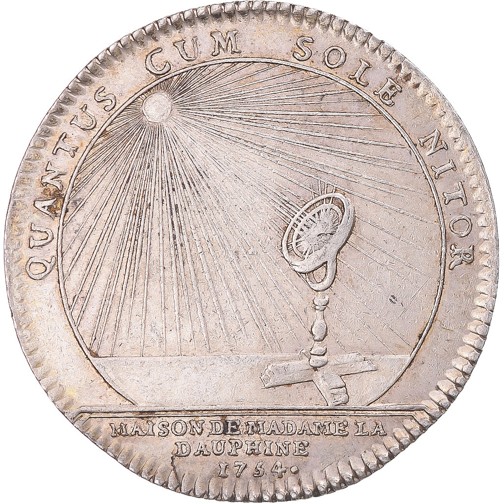 France, Token, Dauphiné, Marie-Josephe de Saxe, 1754, EF(40-45), Silver