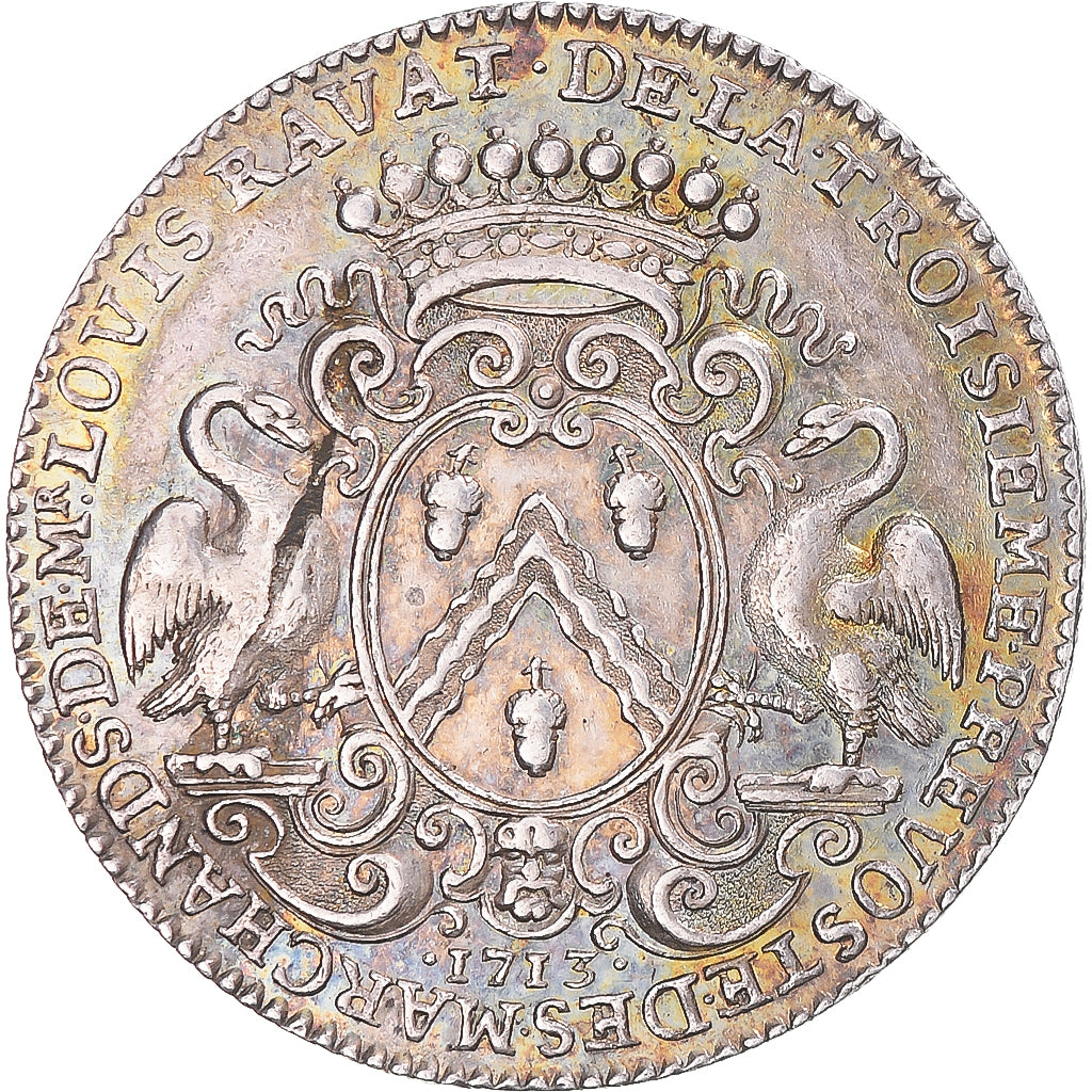 France, Token, Lyon, Louis Ravat, Prévôt des marchands, 1713, AU(55-58)